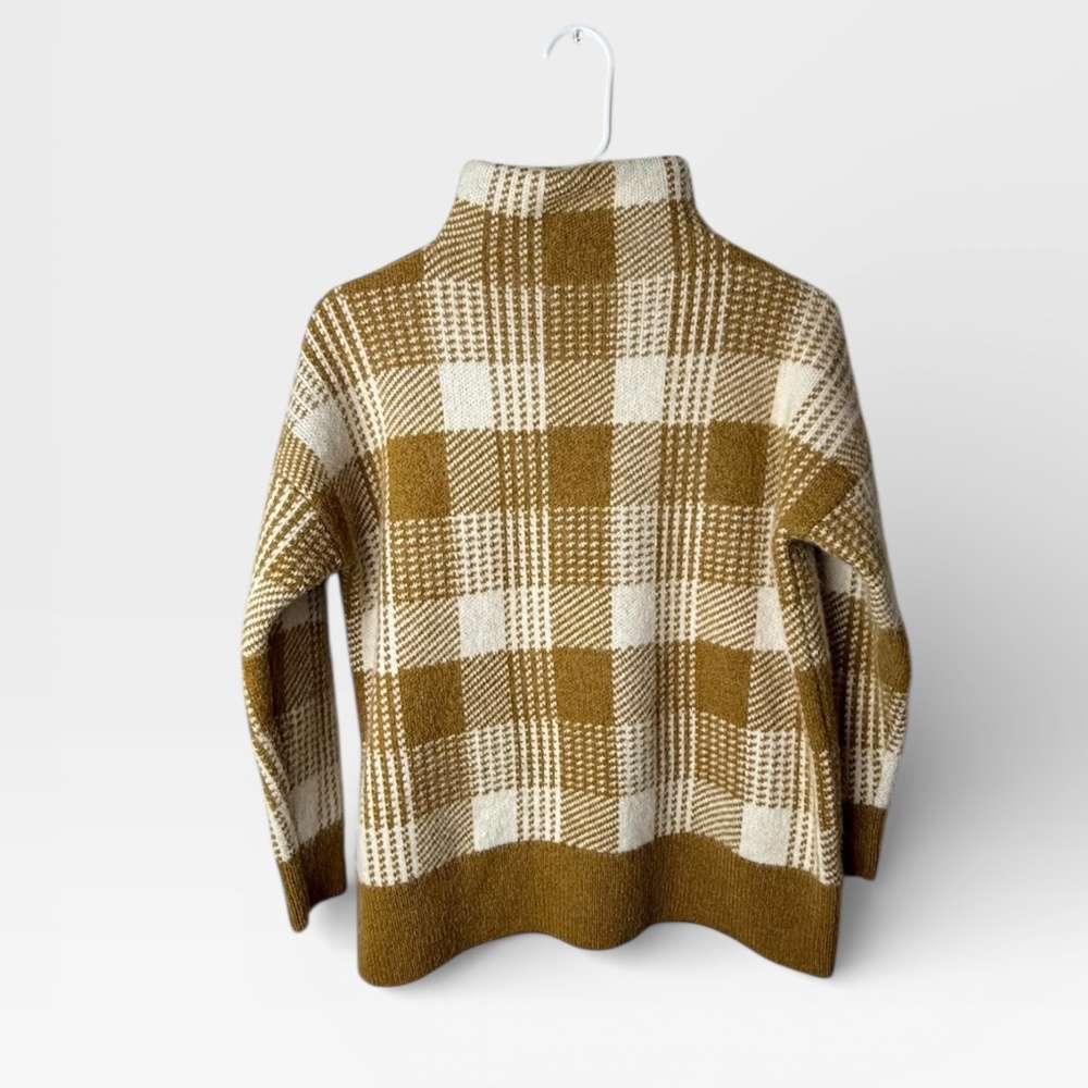 Madewell Size Small Gold‎ Checkered Turtleneck Sweater (G)